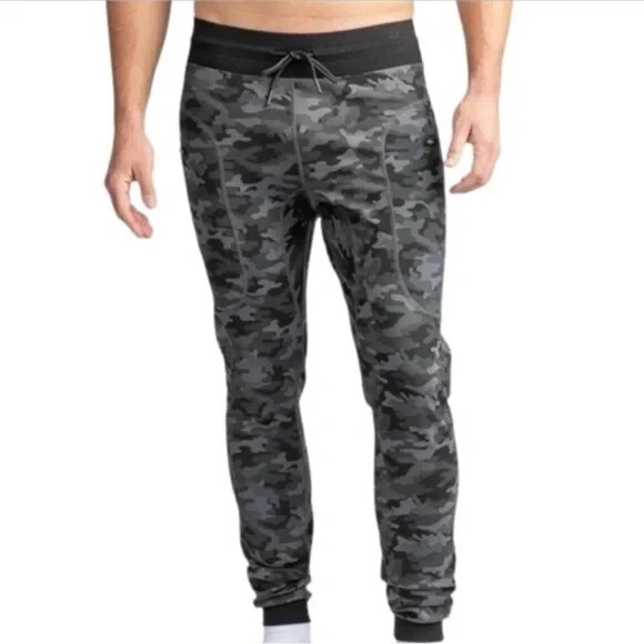 BYLT Pants Mens Large Black Gray Camo‎ Elite Jogger Pants Athletic Performance - Picture 1 of 8